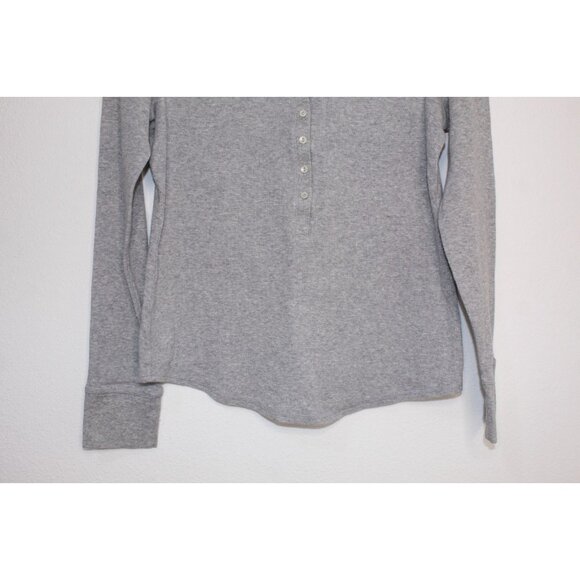 Victoria's Secret Henley Night Shirt Women's Size M Gray Knit 3/4 Sleeve Casual - Picture 3 of 9